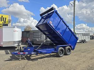Remolque de plataforma cubierta azul 2026, 6x12, capacidad de 7 toneladas, 10K |   Lados Altos de 48 Pulgadas |   Eje Doble |   Garantía de 1 año - Product Image 3