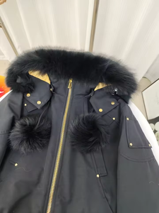 Veste matelassée à capuche en duvet d'hiver pour homme, style vintage personnalisé, imperméable, avec fermeture éclair brodée, coupe courte, solide, 2025 - Product Image 6