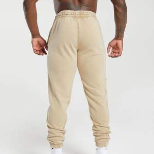 Haute qualité taille élastique hommes survêtement pantalons de survêtement vente chaude coton polaire pantalons décontractés taille moyenne plaine teint toile - Product Image 4