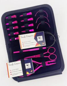 Ensemble de pinces d'extension de cheveux en acier inoxydable rose professionnel Kit d'accessoires d'outils de cheveux d'aiguille de crochet durable écologique - Product Image 3