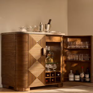 Armoire de rangement pour bar en bois de manguier Unités de bar en bois Étagère de présentation du vin pour le salon Meubles de maison au prix de gros - Product Image 3