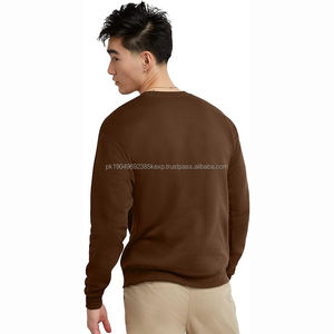 เสื้อสเวตเตอร์คอกลมสำหรับบุรุษผ้าคอตตอนผ้าขนแกะหนา15สีแบบเรียบ S-5XL สินค้าตราพรีเมียม - Product Image 4