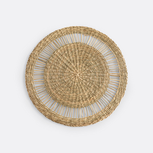 Boho Style Woven <b>Placemat</b> <b>Round</b> Natural Water Hyacinth Table Mat Farmhouse Decorative Braided Straw Dining Coaster - Product Image 4