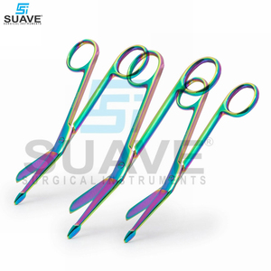 Ciseaux à bandage chirurgical à lame tranchante multicolore en acier inoxydable de 5.5 pouces par SUAVE SURGICAL INSTRUMENTS - Product Image 2
