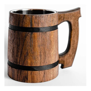 Taza de barra de madera de nuevo diseño con asa, fiestas de bodas para uso en forma personalizada, utensilios de cocina, jarra de cerveza con asa, los mejores productos - Product Image 1