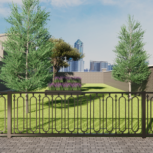 Valla de hierro forjado hecha en Vietnam con patrón geométrico atrevido, estructura duradera y acabado elegante para vallas exteriores de lujo - Product Image 3