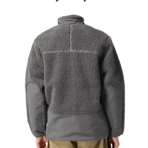 Stand Collar Color Block Reversible Hooded Sherpa Jacket with Waterproof Customizable Design and Front Pocket - Product Image 3