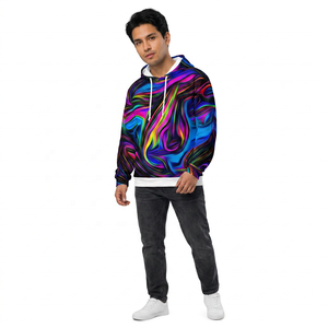 Sweat à capuche en polaire respirant et à séchage rapide, double fermeture éclair, logo personnalisé, poids lourd, écologique, streetwear d'hiver pour homme - Product Image 2