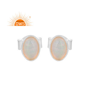 Meilleures ventes 925 boucles d'oreilles en argent sterling fin avec opale éthiopienne naturelle et pierres précieuses fabricant de bijoux personnalisés - Product Image 1
