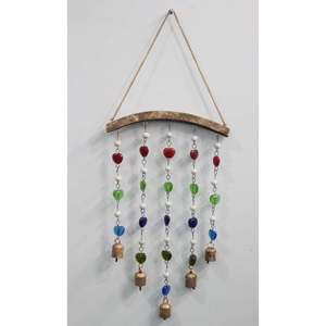 Handmade Modern/Vintage Glass Hanging <b>Chime</b> Bells Beads Heart-Shaped Decoration for Indoor Outdoor Garden Patio Living Room - Product Image 5