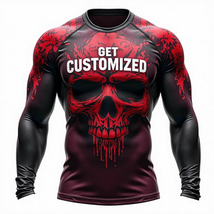 Rashguard pour hommes, MMA, BJJ, surf, avec logo personnalisé, impression numérique, manches courtes, respirant, séchage rapide - Product Image 2