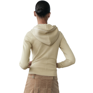 Sweat à capuche personnalisé pour femme, léger, avec fermeture éclair sur le devant, logo, 100% coton, poches, manches longues, respirant, écologique - Product Image 2