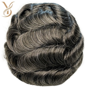Perruque en gros, cheveux raides, toupet pour hommes, perruque 100% cheveux naturels, toupet en cheveux indiens Q6 - Product Image 2