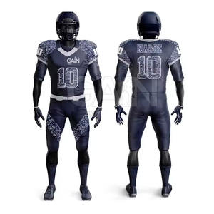 Meilleure vente : Ensembles d'uniformes de football américain pour adultes 2025 – Tenues d'entraînement respirantes 100 % polyester à manches courtes - Product Image 1