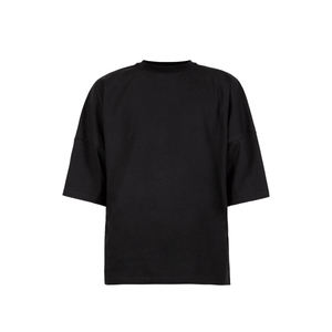 T-shirt noir surdimensionné pour hommes, t-shirts grande taille, t-shirts amples avec impression personnalisée, t-shirts brodés - Product Image 1