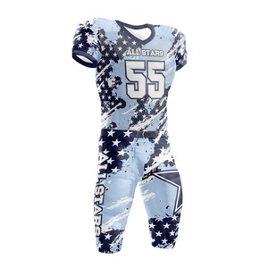 Maillot de football américain sur mesure de dernière génération, manches courtes, 100% polyester, impression par sublimation, faible MOQ, personnalisation complète - Product Image 3