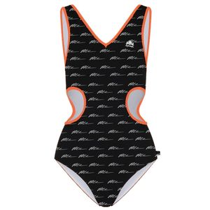 Maillot de bain une pièce Script pour femme, coupe ajustée, imprimé, monokini, tissu extensible, vêtements de plage, style de natation pour fête à la piscine - Product Image 1