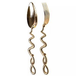Unique Cutlery Set Stainless Steel Silver Finished Spoon Set With Gold Finishing Antique Designing Handle With Set of 3 Pcs - Product Image 5