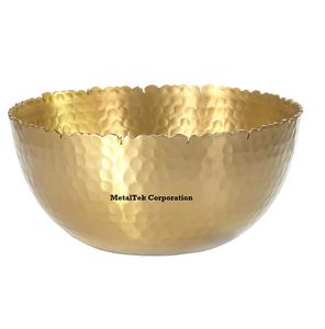 ชามอลูมิเนียมขนาดกลางที่ออกแบบอย่างทันสมัยเครื่องใช้บนโต๊ะอาหารที่ทำด้วยมือสุดหรูพร้อมขอบหยักสำหรับตกแต่งกลางโต๊ะอาหาร - Product Image 1