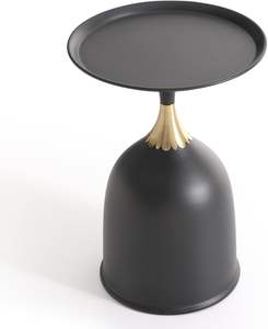 Mesa auxiliar de café de color negro de metal pesado Diseño moderno para su sala de estar o espacio de salón - Product Image 5