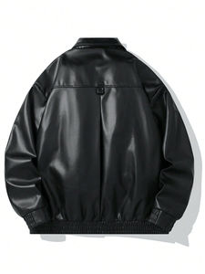 Chaqueta de Cuero para Mujer con Cierre Frontal, Manga Larga, Transpirable, Tinte Liso, Ecológica, Ropa de Abrigo de Invierno para Estilo de Oficina - Product Image 2