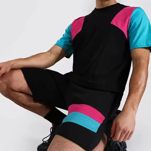 ชุดเสื้อยืดและกางเกงขาสั้นผู้ชายแฟชั่นใหม่ ขายส่ง แบบสั่งทำ ผ้าถัก พิมพ์ลายด้วยความร้อน น้ำหนัก 450 กรัม - Product Image 3