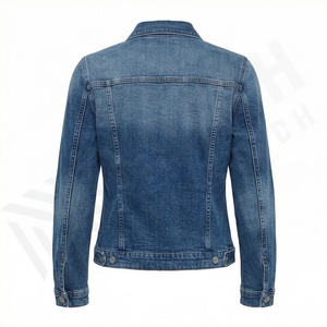 Veste en jean sur mesure pour femme, manches longues, automne-hiver, coton respirant, design uni, élégante, manteau tendance, haute qualité - Product Image 2