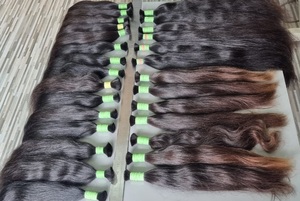 Extensiones de Cabello Remy de Primera Calidad, Cabello Virgen Indio de Una Sola Capa, Cabello a Granel de Alta Calidad, Cabello Real de Donante Indio - Product Image 6