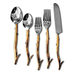 Juego de cubiertos de comedor de plata/oro reutilizable de lujo, cubiertos de acero inoxidable, cucharas, cuchillos, tenedores, juegos de cubiertos - Product Image 1