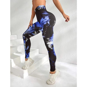 2025 Logo personnalisé et couleur sans couture pantalons de Yoga taille haute entraînement bout à bout Fitness Sport femmes Leggings - Product Image 1