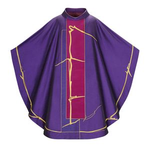 Bajo MOQ Clero Detalle elegante Adoración espiritual Poliéster Tela duradera Ligero Cómodo Casulla Batas - Product Image 4