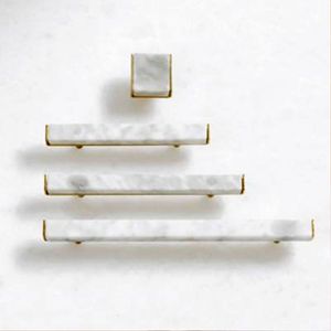 Pomos blancos y dorados Perillas de mármol más vendidas con tamaño de forma de color personalizado Hecho EN LA India Artículo - Product Image 2