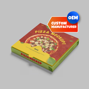 Caja de pizza impresa OEM personalizada con acabado Kraft y diseño gráfico personalizado para uso de marca - Product Image 1