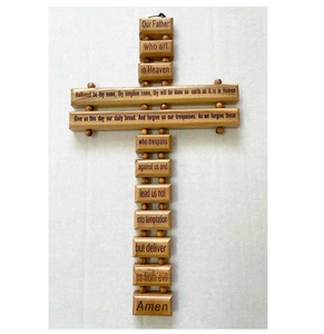 Crocifisso In Madreperla E Legno D'ulivo Riportante I Simboli Della Terra Santa E Dell'Ordine