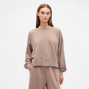 High Quality Customized Oversize <b>Women's</b> <b>Sweatshirt</b> Drop-Shoulder trendy Bow Style with Crewneck and <b>Long</b> Sleeves <b>for</b> Winter - Product Image 1