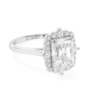 Anillo de compromiso estilo Halo de diamante cortado CTRadiant 1,00 para ella - Product Image 3