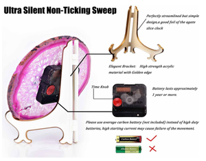 Luxury Design Home Decorative Pink Agate Coaster <b>Clock</b> With Gold Electroplated Rim at Best Price From India - Product Image 4