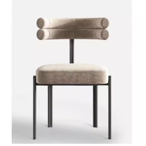Muebles nórdicos para el hogar, proyecto de Hotel minimalista moderno, restaurante, tela de Metal tapizada, sillas de comedor apilables de terciopelo - Product Image 1
