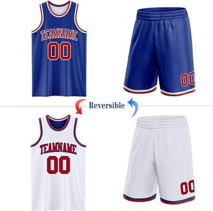 Maillots de basket-ball réversibles personnalisés avec nom et numéro imprimés, débardeurs pour hommes et jeunes, uniforme d'équipe d'entraînement vierge - Product Image 2