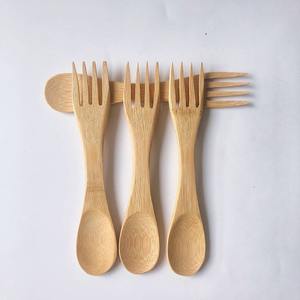Bambú natural de madera Spork con logotipo personalizado superventas biodegradable sporks precio más bajo - Product Image 1