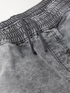 2025ผ้าเดนิมผ้ายืดมีรอยขาดสำหรับผู้ชายกางเกงยีนส์ทรงตรงสีพื้นปรับแต่งได้ - Product Image 3