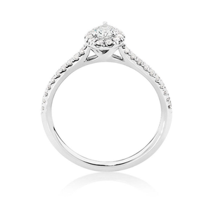 0.50 TCW poire coupe Halo anneau laboratoire bague en diamant 14K 10K jaune blanc or Rose laboratoire grandir bague en diamant pour les femmes cadeau ou fiançailles - Product Image 5