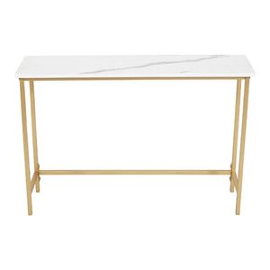 Mesa de sofá consola, mesas de pasillo industriales para entrada, pasillo, sala de estar, dormitorio, marco de metal con acabado de madera marrón rústico - Product Image 5