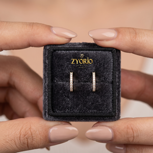ต่างหูห่วงเพชรเพาะเลี้ยง 1 กะรัต ทองคำแท้ 14k สำหรับผู้หญิง จาก Zyorio Jewels เหมาะสำหรับใส่ทุกวัน ทันสมัย - Product Image 3