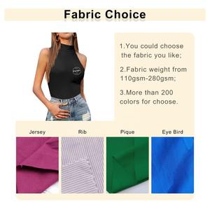 JL1118H Débardeur en poly spandex pour femmes, sérigraphie noire personnalisée, style doux, avec col montant, tissu tricoté de dessin animé - Product Image 5