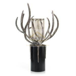 Metal Luxury Design Home Decorative <b>Candle</b> Jars and Holder Gold Color Top With White Color Frame <b>Set</b> of 3 Candelabra Supplies - Product Image 4