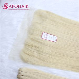 Mechones de pelo humano para mujeres negras, pelo liso virgen de visón 613, con encaje Frontal HD 13x4 13x6, producto en oferta - Product Image 3