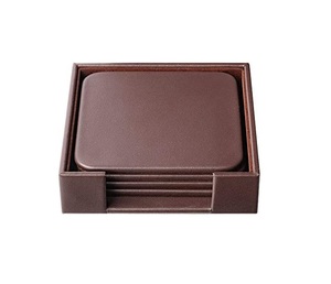 Ensemble de sous-verres en cuir avec support carré, sous-verres en pierre naturelle pour Bar et maison au meilleur prix - Product Image 5