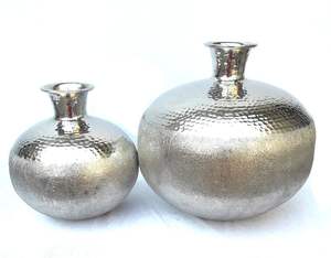 Vase à fleurs élégant décoratif pour la maison, pour la vaisselle, vase de plante de mariage, décoration argentée, Design moderne, Vases à fleurs en Aluminium - Product Image 2