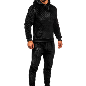Manufacturer Men Wholesale Custom Winter Solid Sweatsuit Sportswear Joggers <b>Velour</b> <b>Tracksuits</b> 100% Cotton Lightweight - Product Image 2